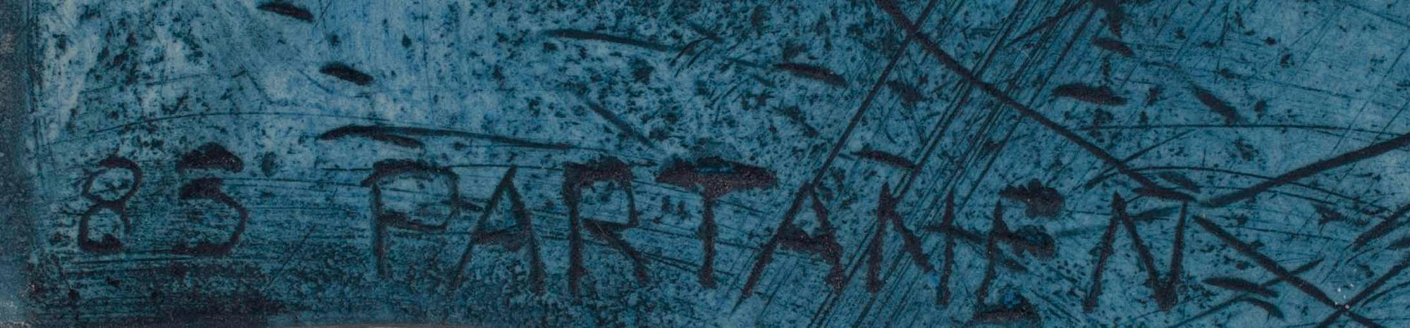 PAULI PARTANEN, VEISTOS, keramiikkaa sekä metallia, sign. ja päiv. -85.