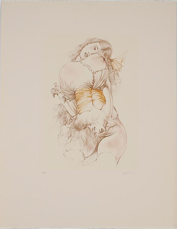 HANS BELLMER, färgetsning, signerad med blyerts och numrerad E.A.
