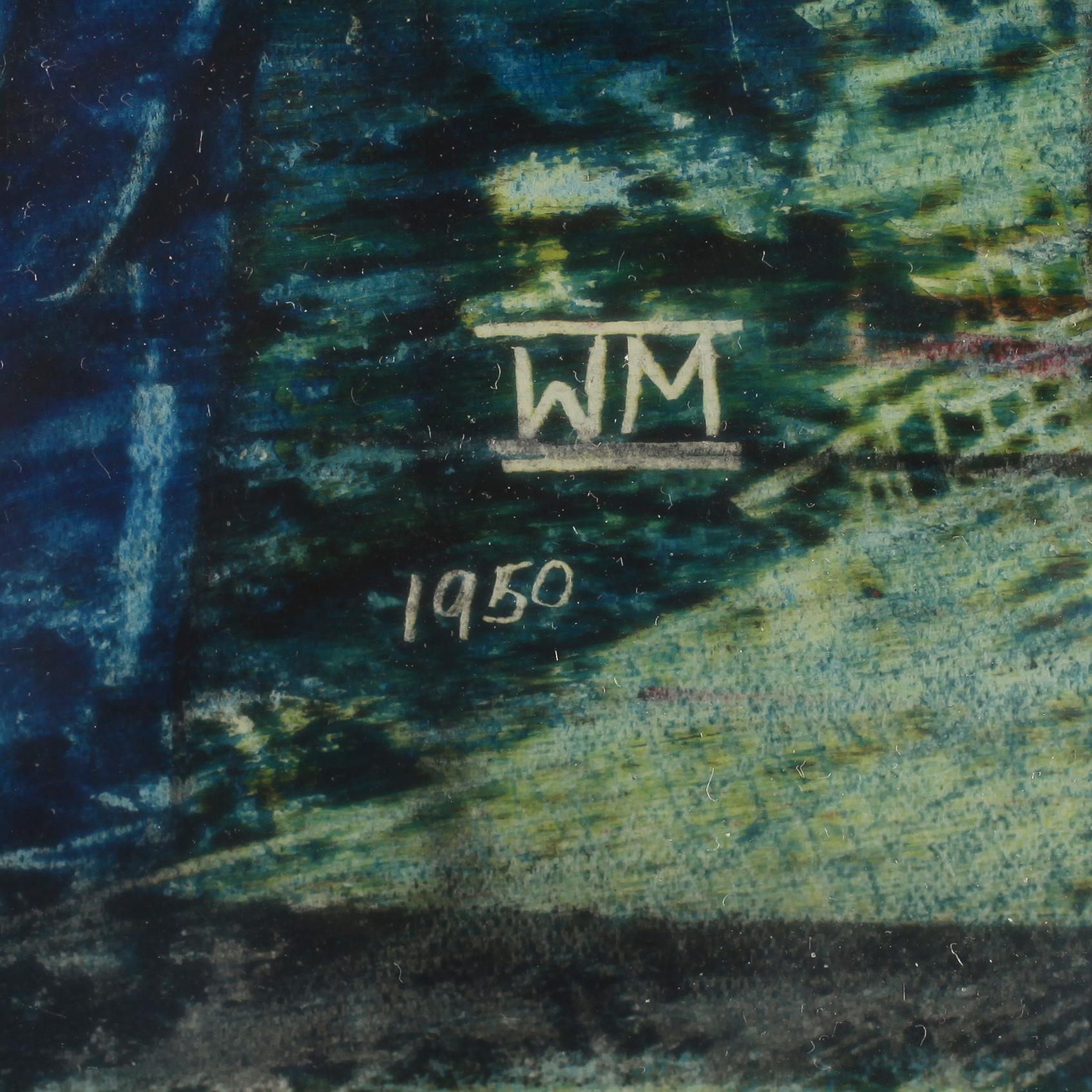 WALDEMAR MARBERG, färgetsning, monogramsignerad, daterad 1950.