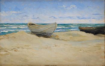 659. Hedvig Skarstedt, Båtar vid Skagens strand.