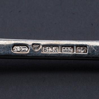 BESTICK, 6+6 st, silver, "Helsingfors" Kultakeskus, Tavastehus 1957-1960. Tot. vikt ca 580 g.