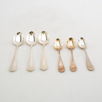 Coffee and mocha spoons, 19 pcs, silver.