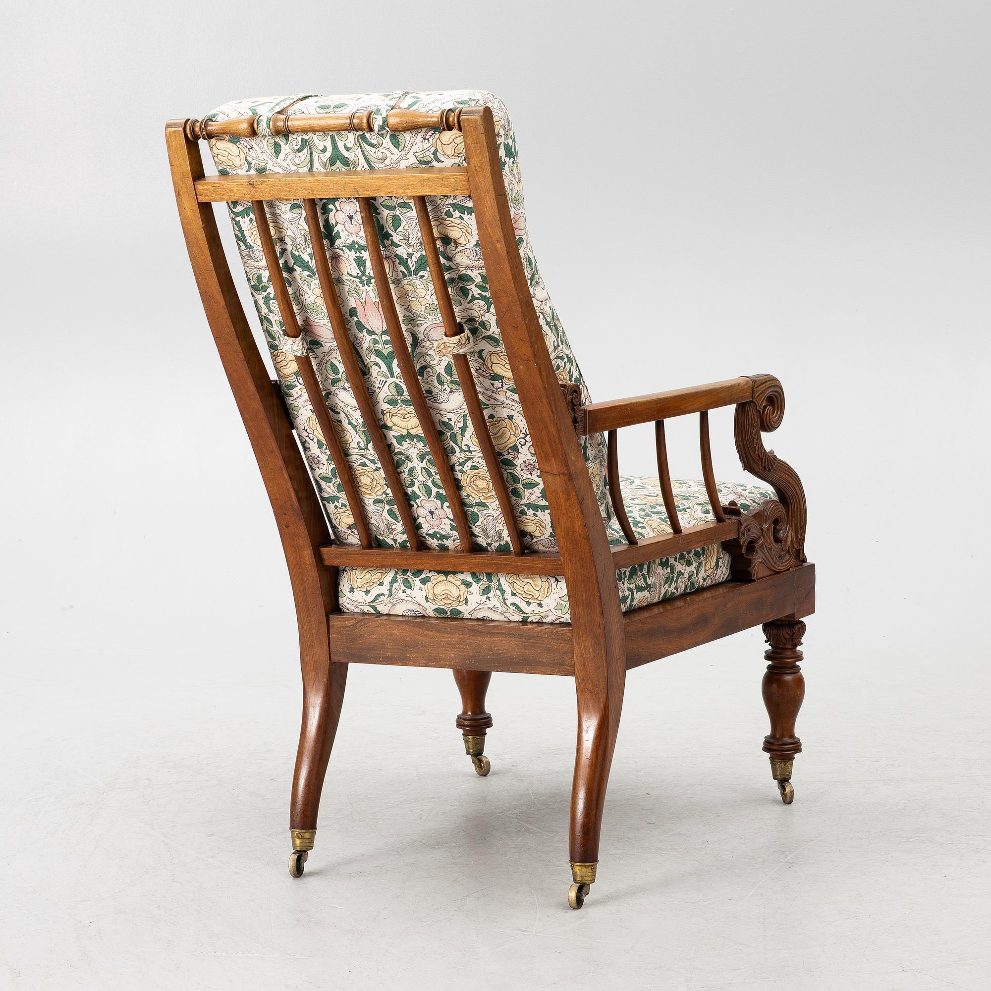 Armchair, Empire, PL Wolff Cabinetmaker Stormgaden No 194, Denmark. First half of the 19th century.