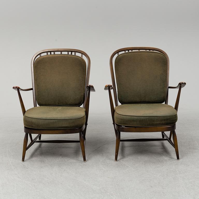 ERCOL FURNITURE, fåtöljer, ett par, 1900-talets andra hälft.