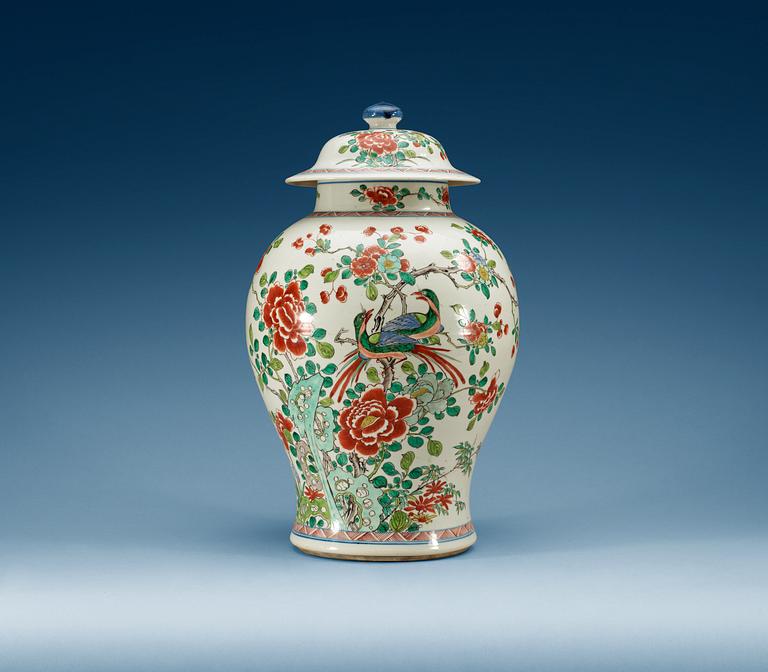 An enameled jar with cover, late Qing dynasty.