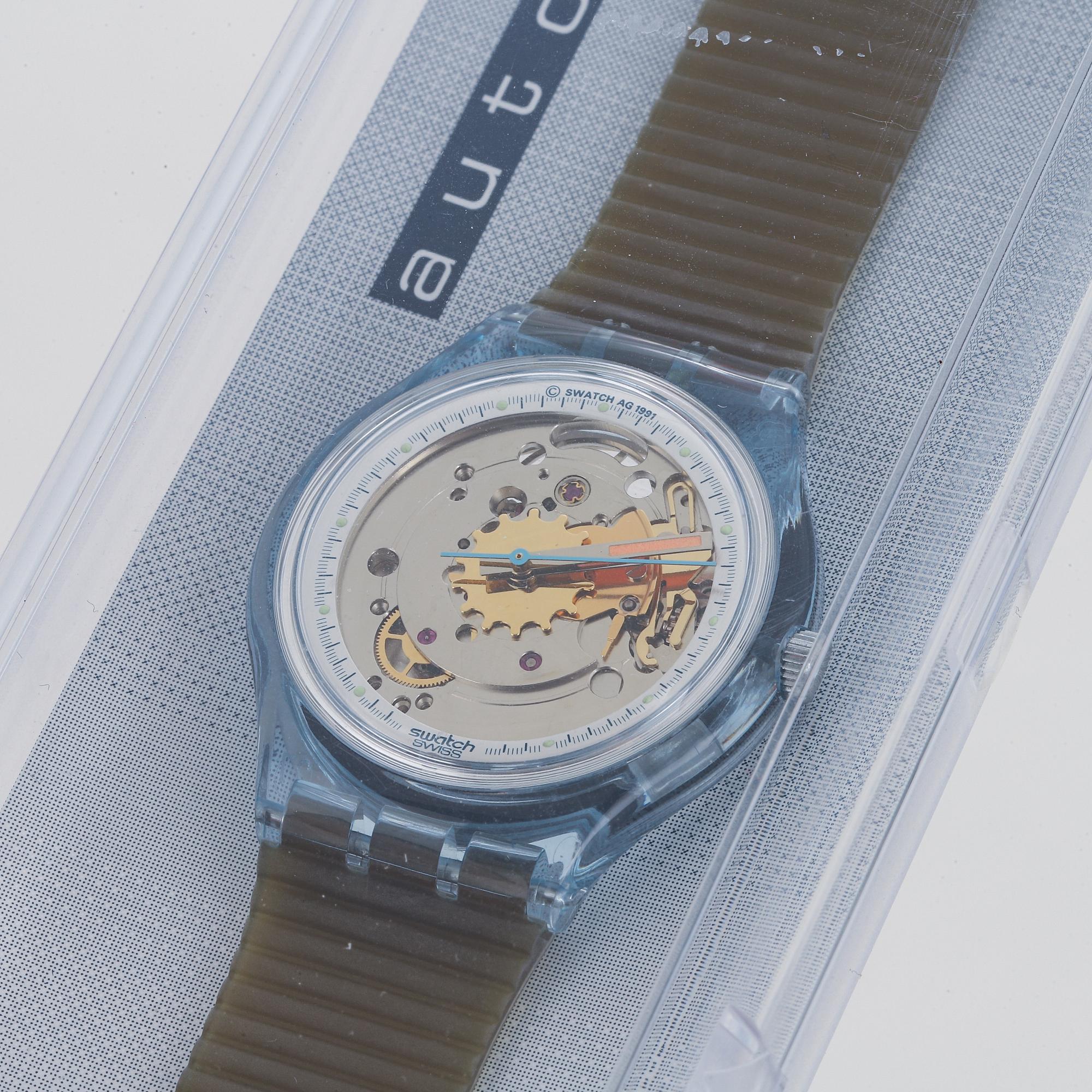 【超特価sale開催】  Swatch, Bukowskis - mm. 34 wristwatch, Matic, Blue Automatic, 時計