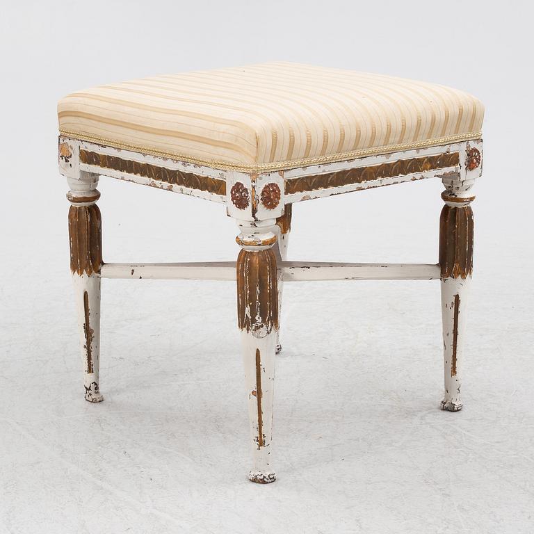 A late Gustavian stool, late 18th century.