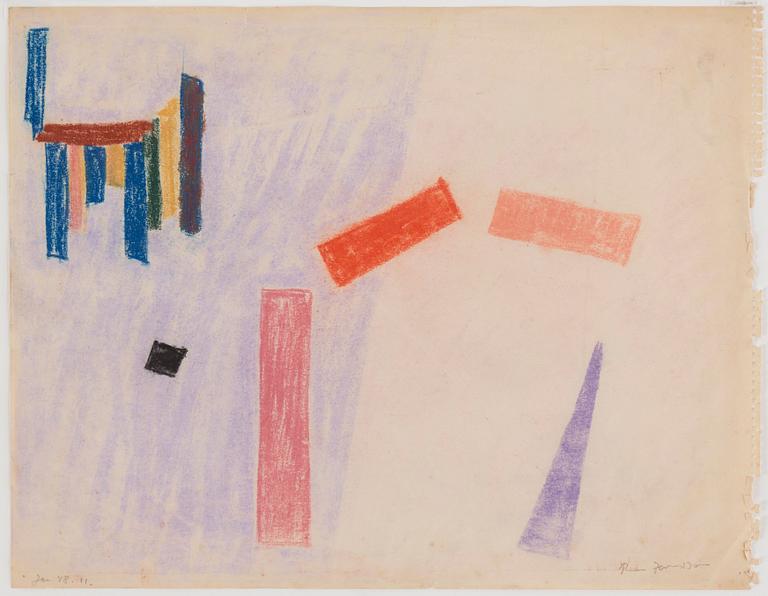 RUNE JANSSON, pastel, signed and dated jan -48.