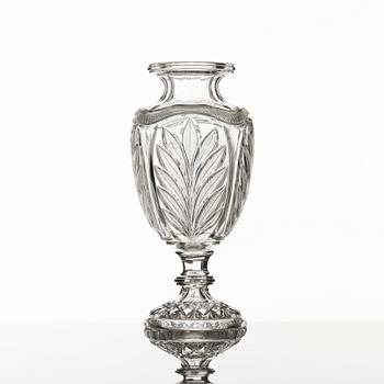 A cut glass vase, possibly Russian, 1890's.