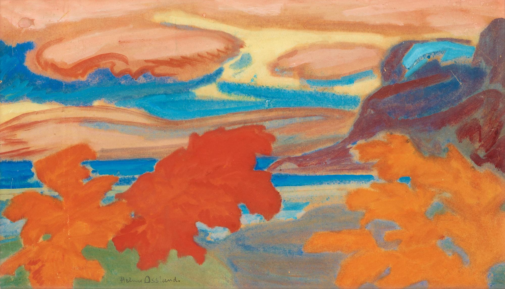 Helmer Osslund, Autumn landscape from the north of Sweden.