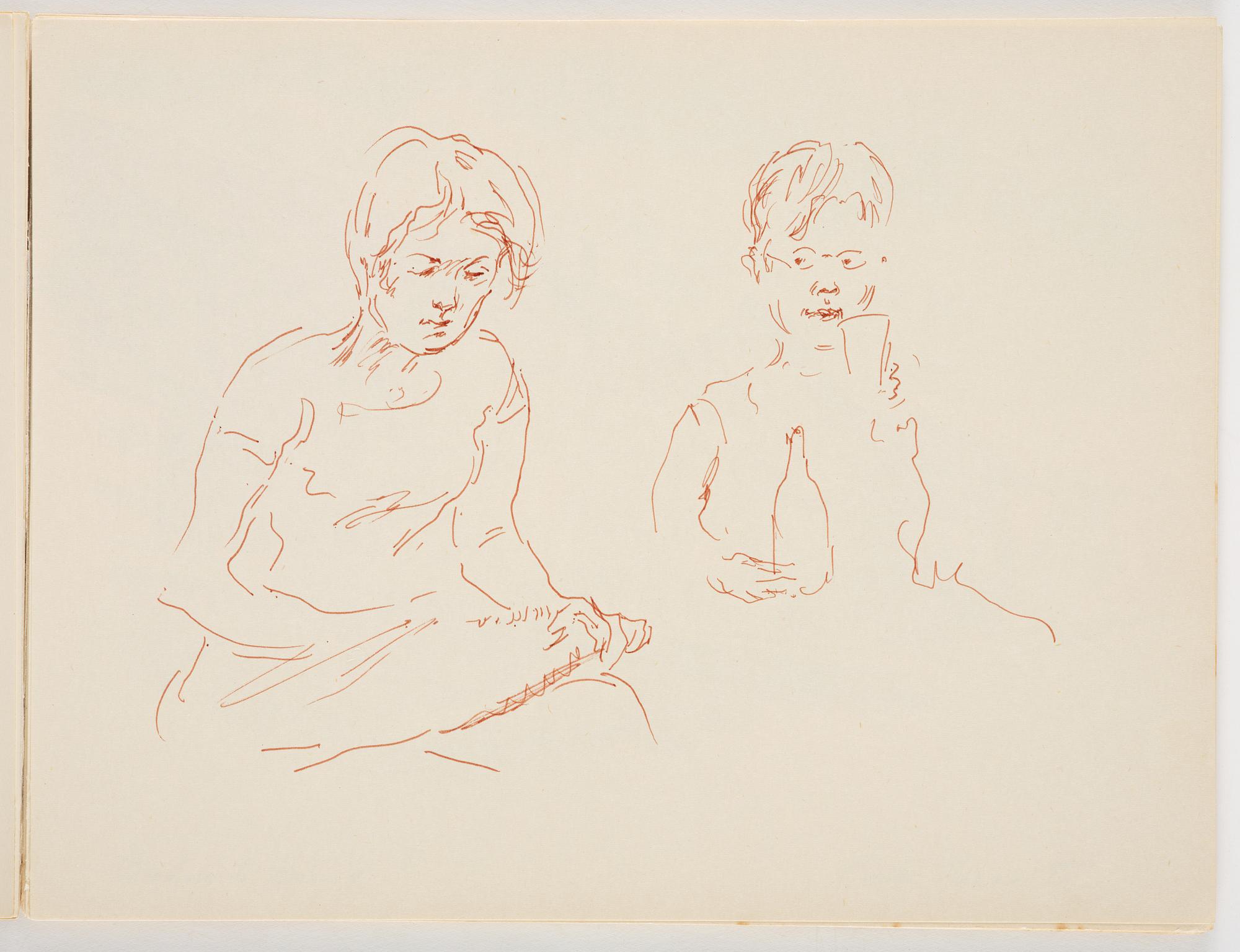 Lotte Laserstein, Skissblock med 22 teckningar varav 7 signerade.