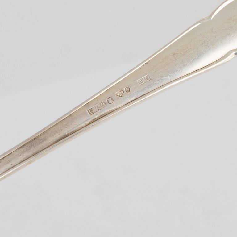 Bestick, 20 delar, silver, "Viktoria", GAB, Stockholm, 1964 samt svenska importstämplar.