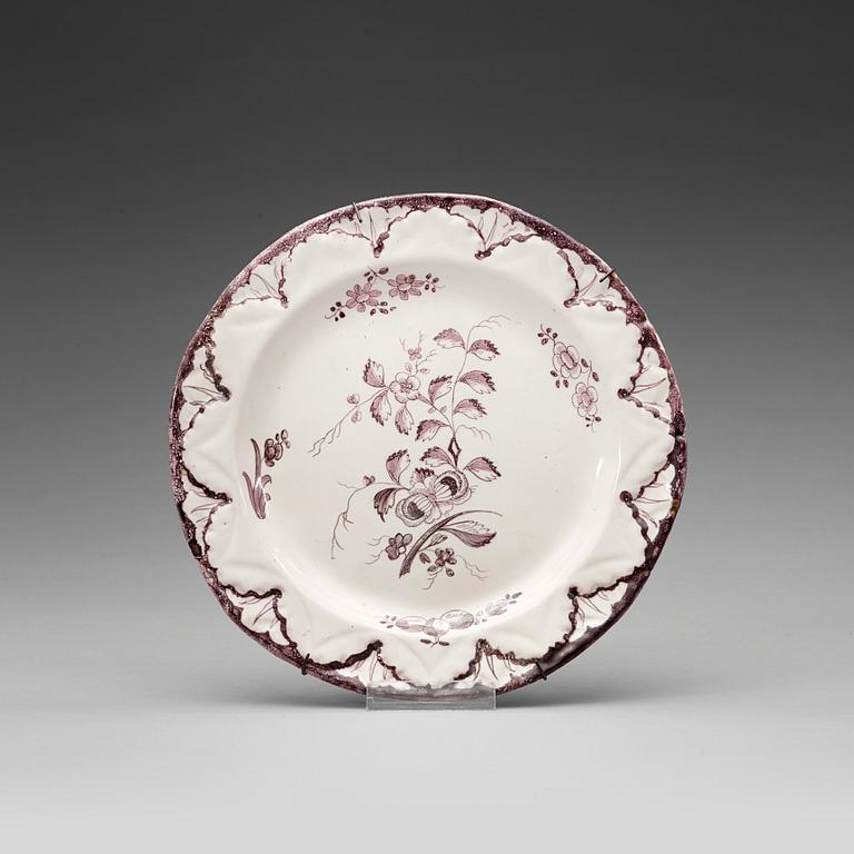 A Schleswig-Holstein faience dinner plate, 18th Century.