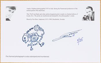 Per-Olow Anderson, "Audrey Hepburn photographed 1955 in Italy during the Paramount production...".