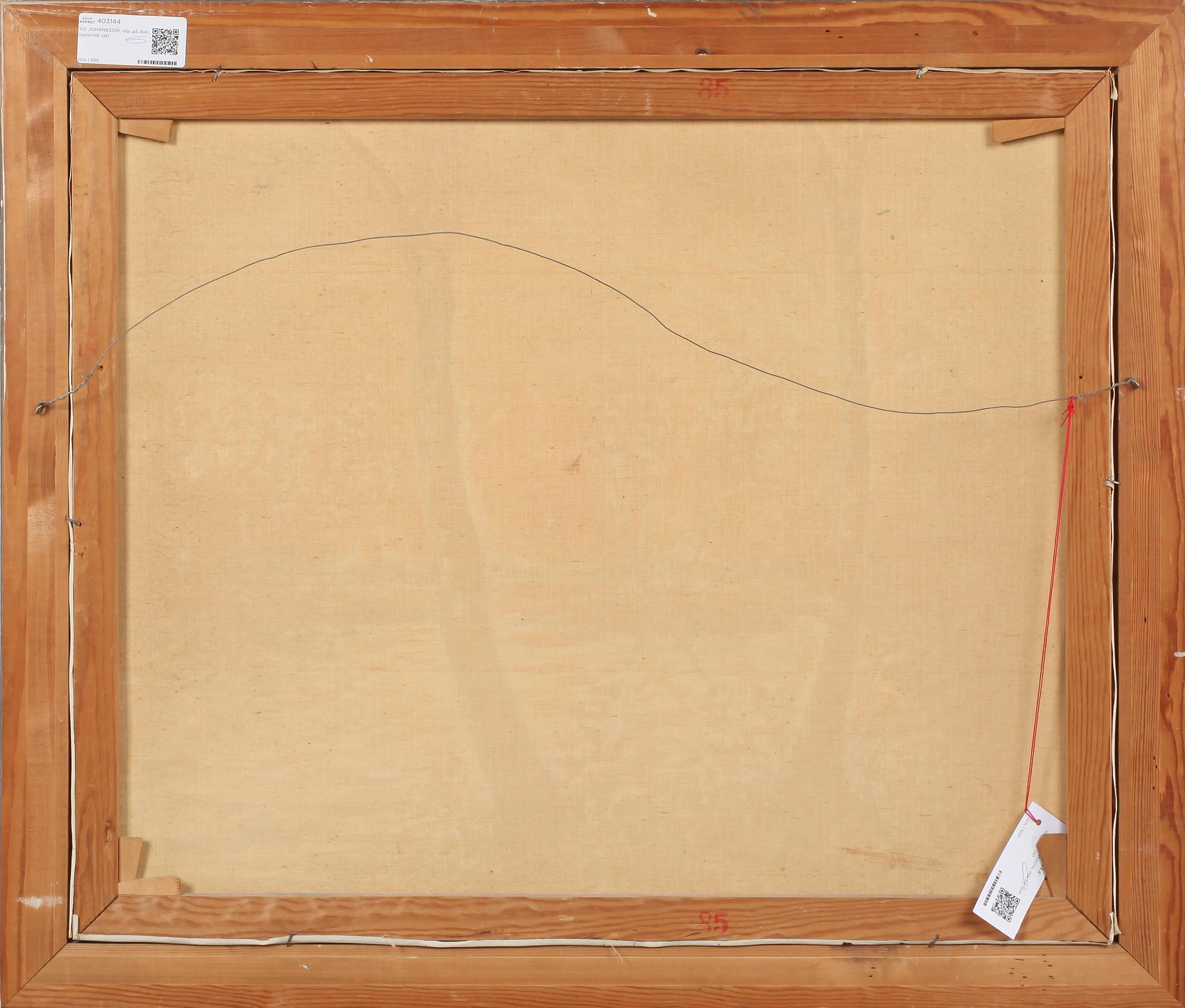 YO JOHANSSON, olja på duk, signerad.