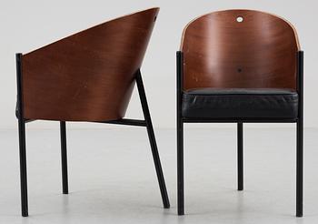 PHILIPPE STARCK, karmstolar, ett par, "Costes", för Aleph, Driade, Italien.
