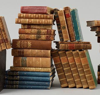 BOKPARTI SKÖNLITTERATUR OCH LYRIK, 53 vol, bla "Kleine Romance" August von Kotzebue, Leipzig 1805-09.