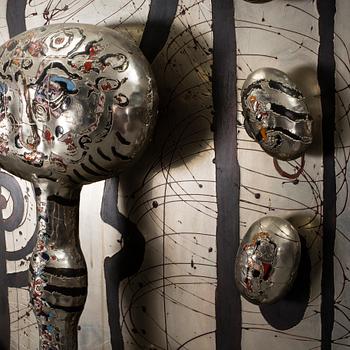 WALTER BENGTSSON, Relief/sculpture, metal & enamel, signed and dated -67.