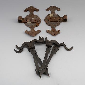 GÅNGJÄRN, 6 st, smide, barock, 1700-tal.