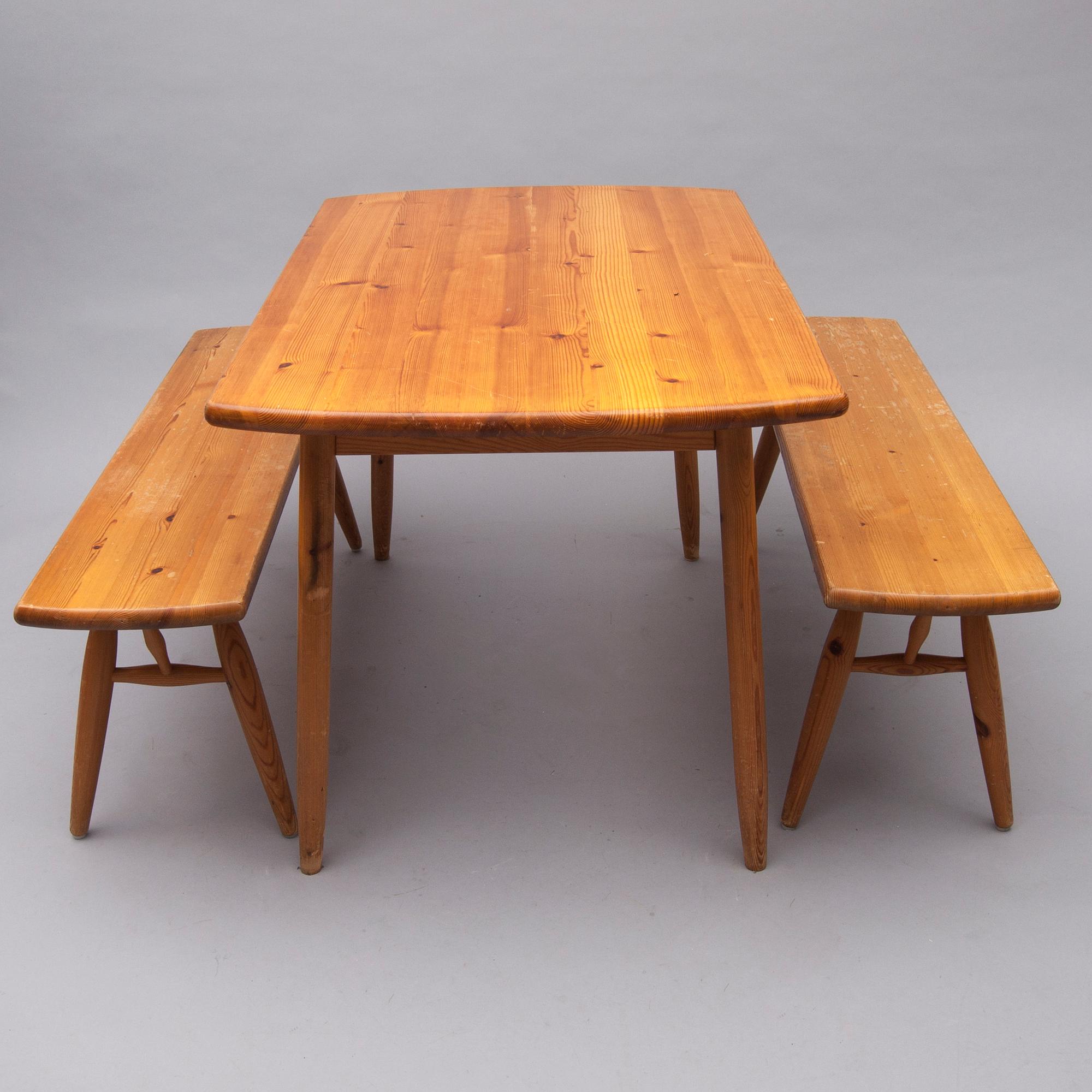 BORD och BÄNKAR, 2 st, Laukaan Puu, 1900-talets mitt.