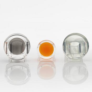 Siv Lagerström, three acrylic rings, 1970s.