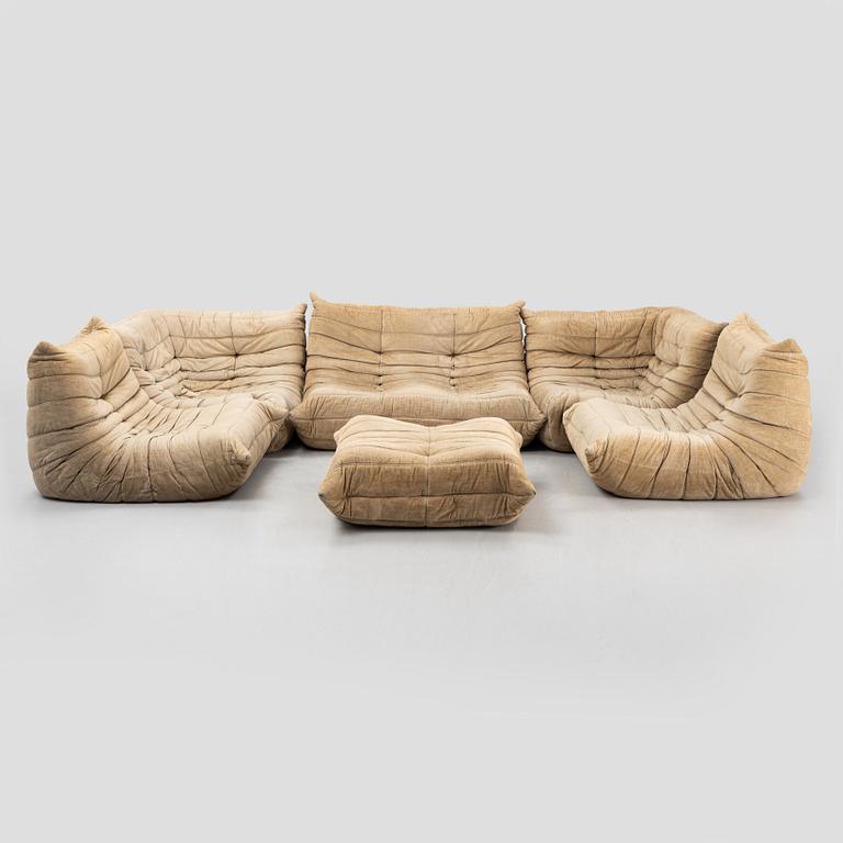 Michel Ducaroy, a 6-piece 'Togo' modular sofa, Ligne Roset, France.