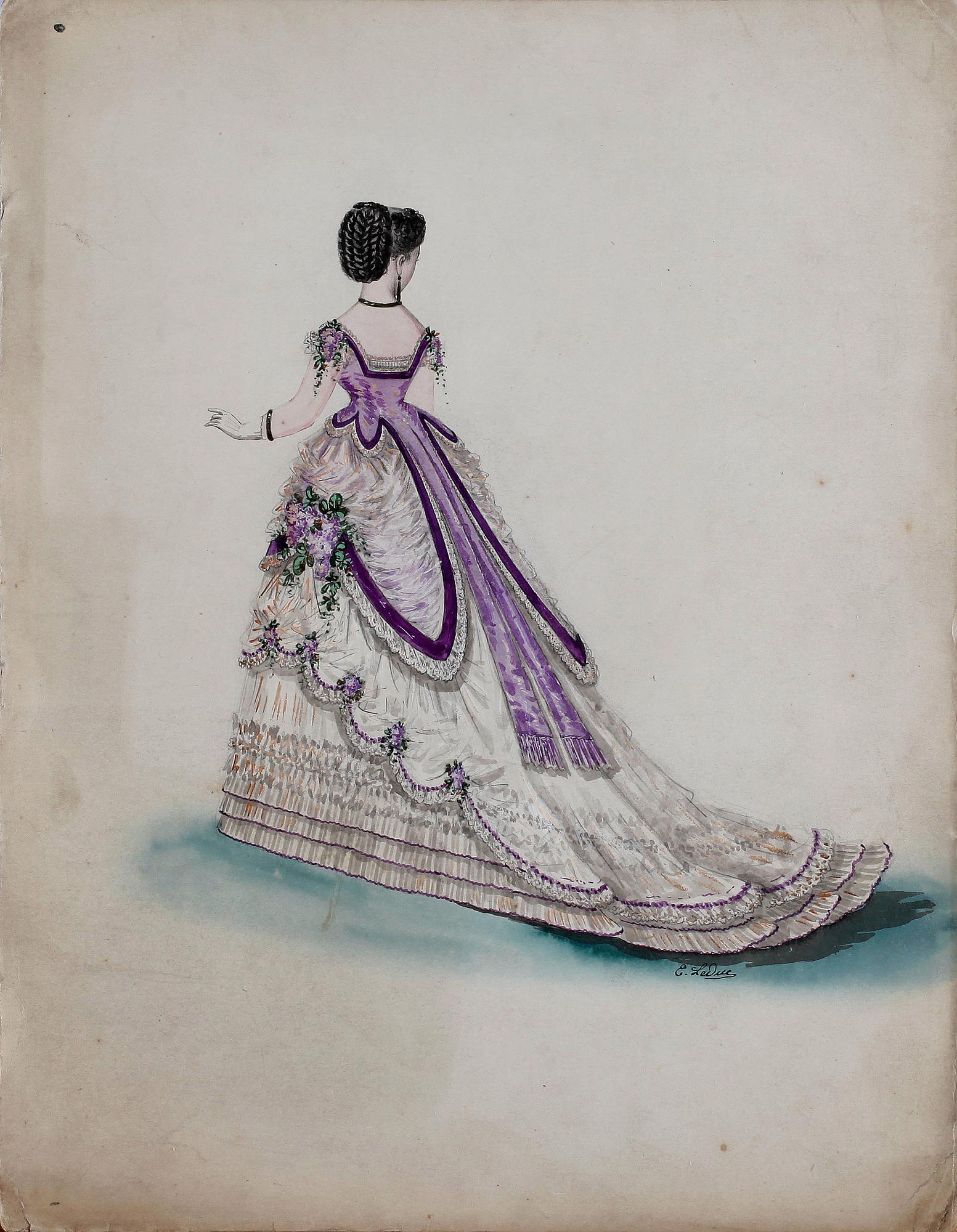 MODEPLANSCHER, 14 st, bla Ernest Leduc, 21 rue des Acacias, Montmartre, Paris 1800-talets andra hälft.