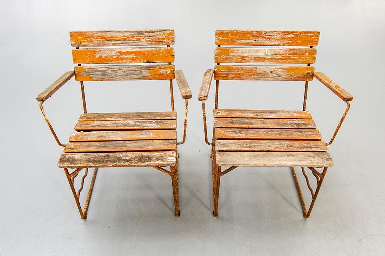 Garden chairs, a pair, Slöjdprodukter Bjärnum, 1940s-50s.