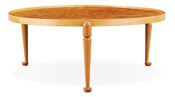 329. A Josef Frank walnut and burrwood sofa table, Svenskt Tenn, model 2139.