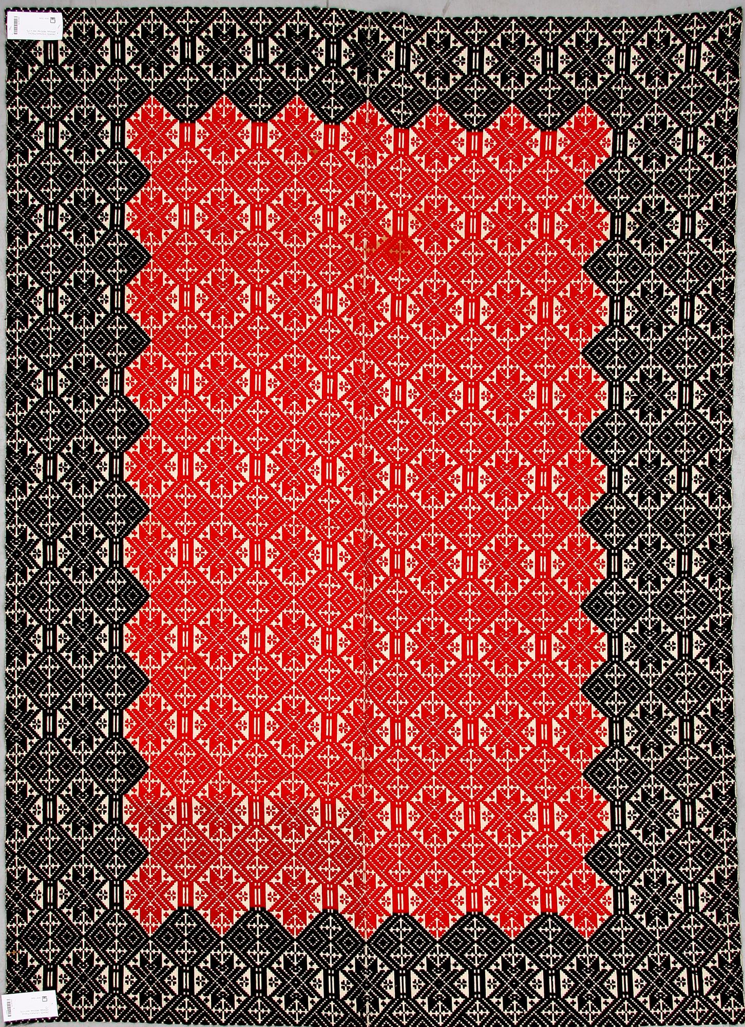 VÄVNAD/TÄCKE, allmoge, 1800-tal. 140 x 175.