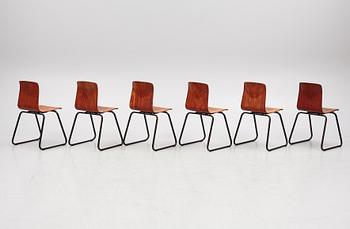 Six chairs, 'Thur-Op-Seat',  Pagholz, West Germany, 1960s/70s.