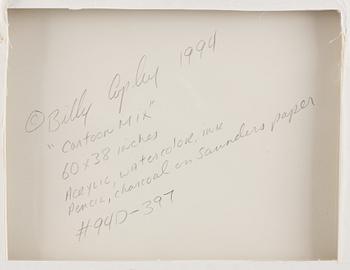 BILLY COPLEY, mixed media on paper, verso signed and dated 1994.