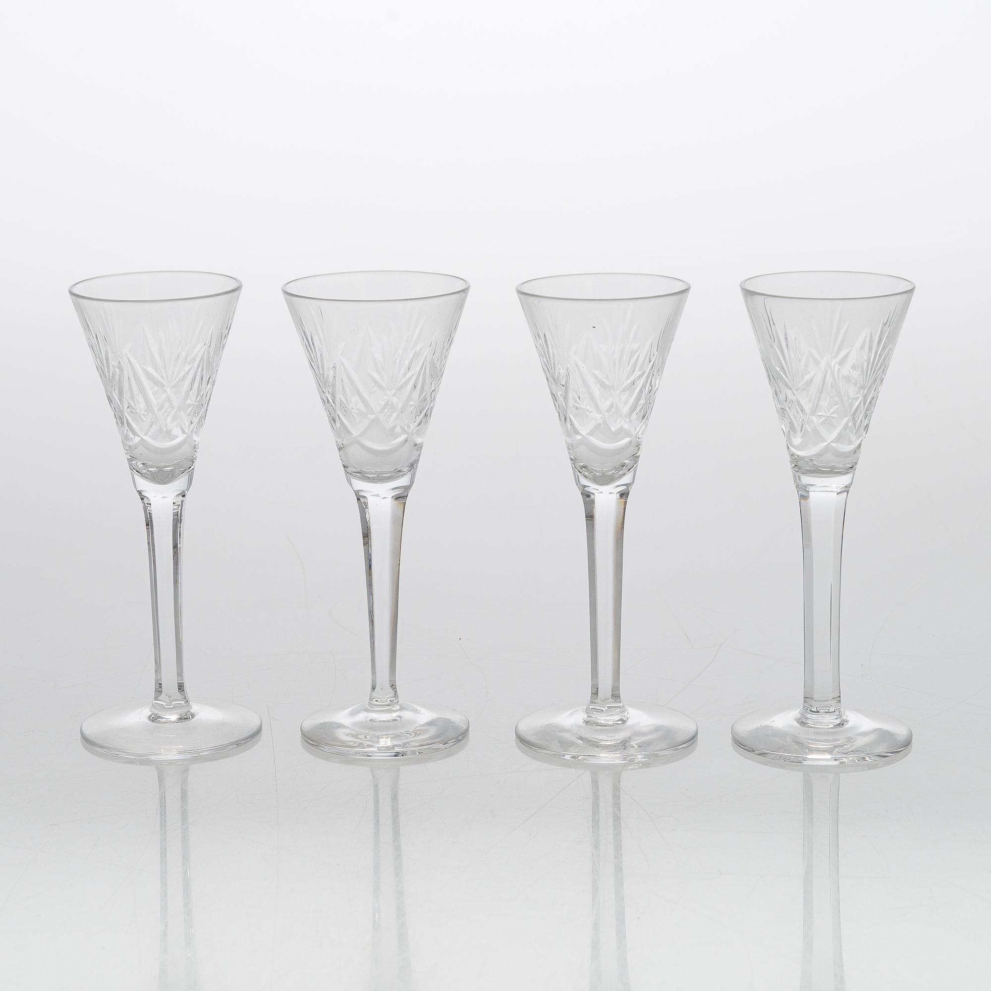An 'Yrjö' crystal glassware set, 58 pieces, Riihimäen Lasi, Finland, latter half of the 20th century.