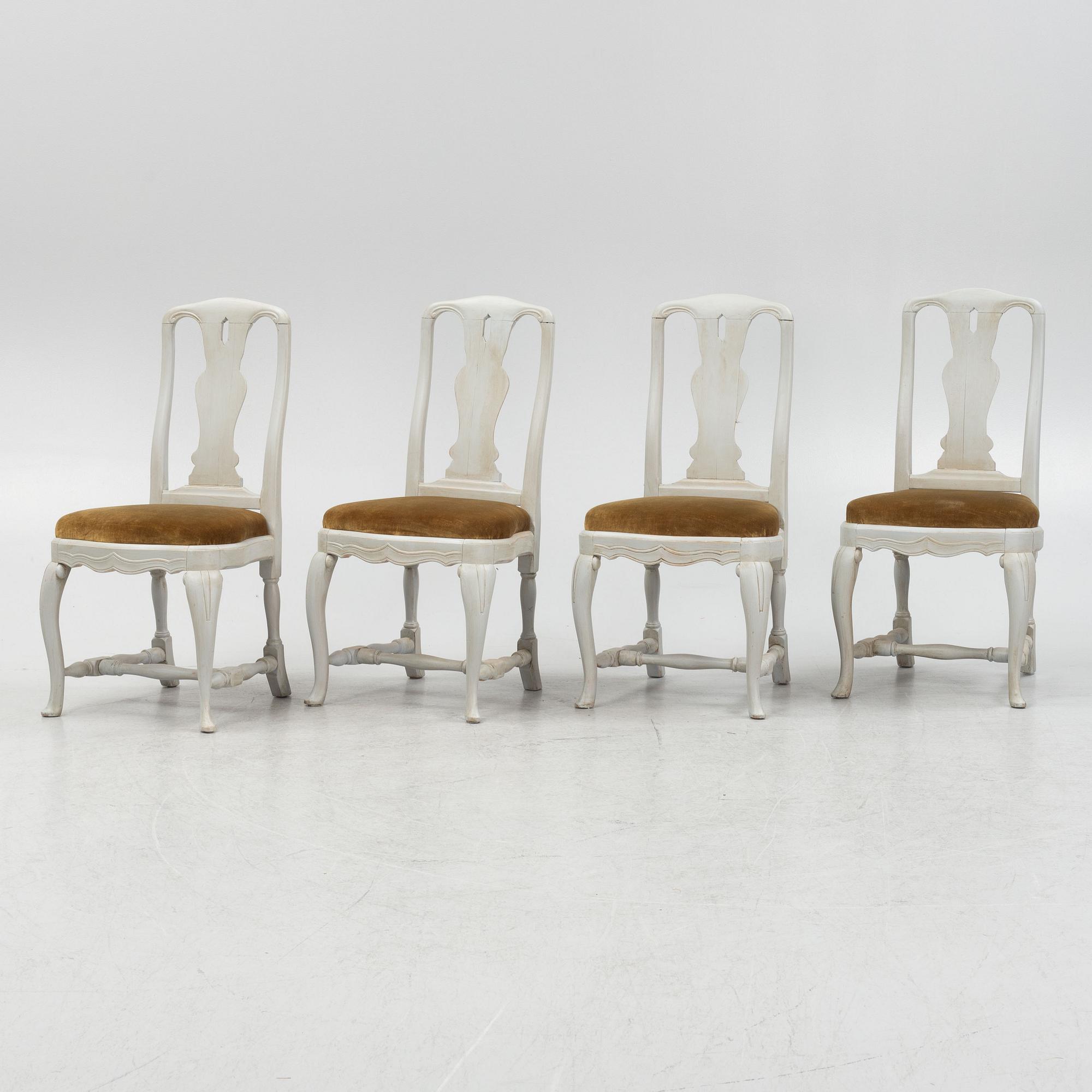 Four late Baroque style chairs, mid-20th Century.