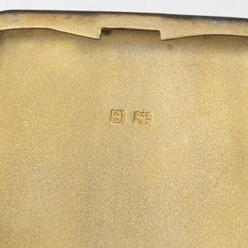 Cigarettetui, silver, Dingley Brothers, Birmingham, England, 1960-tal, samt ask, silver, Art Deco-stil, 1930-1950-tal.