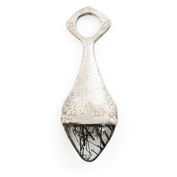 631. PA Lundahl-Terrs, a pendant in silver with rutilated quartz, Växjö 1966.