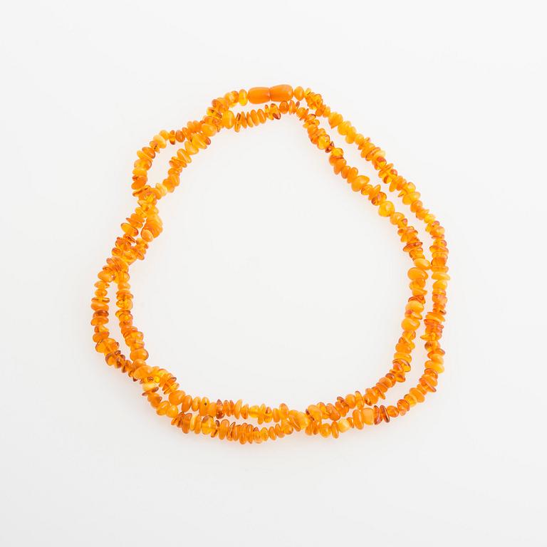 COLLIER, 2 st, bärnsten.