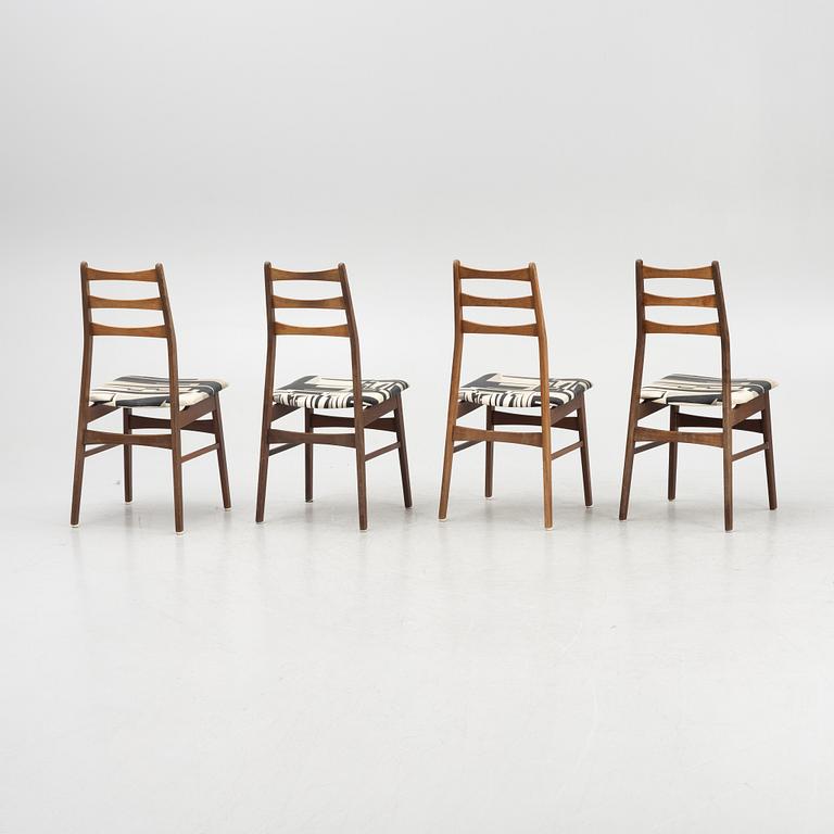 Four teak chairs, Denmark, 1950's/60's.