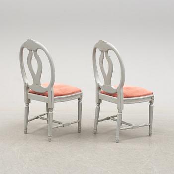 A set of six Gustavian style chairs, second half of the 20th century.