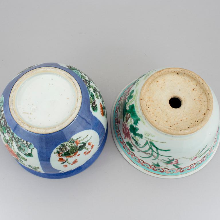 Two Chinese flower pots, 20th Century.