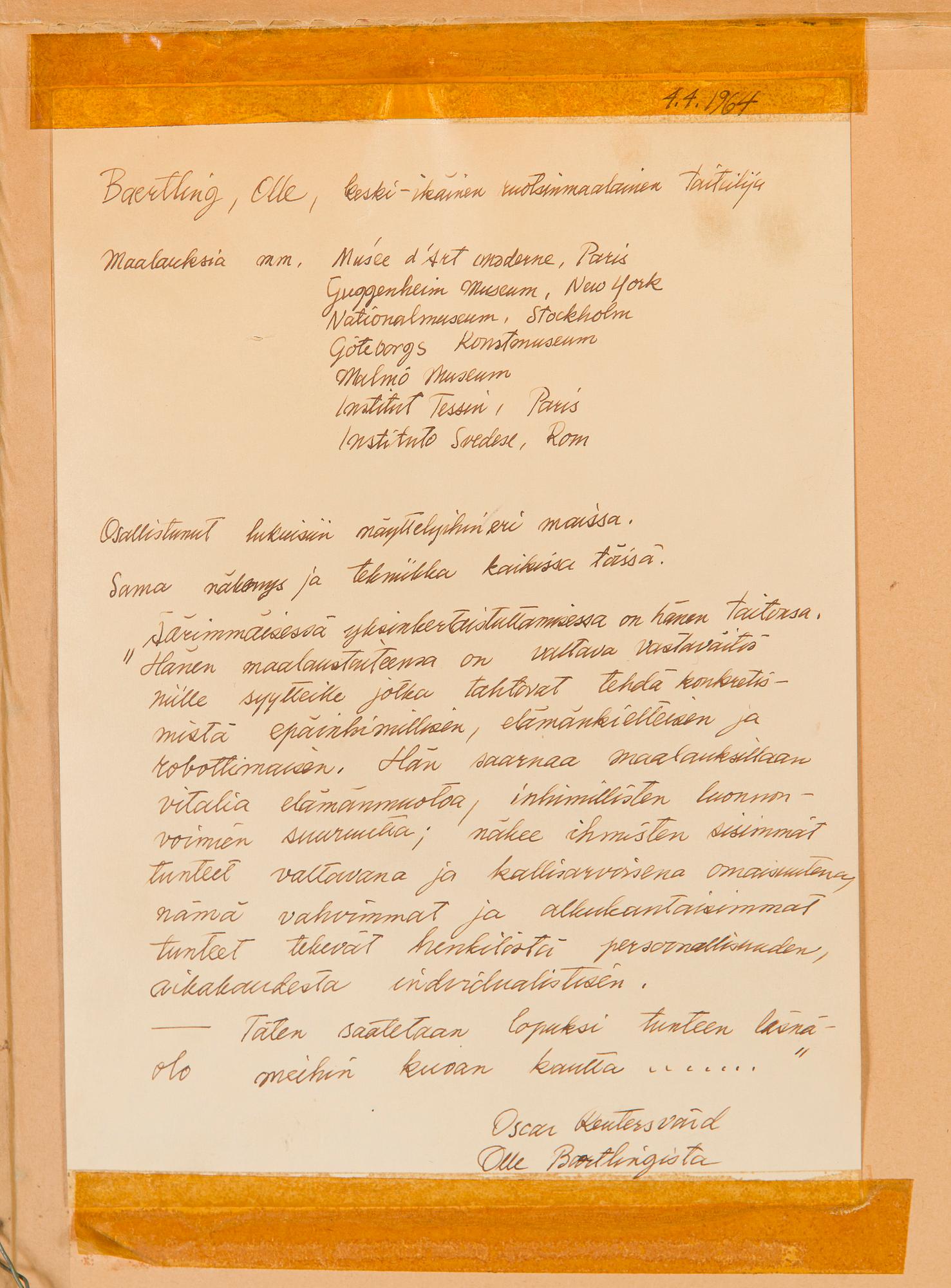 Olle Bærtling, 'Deny'.