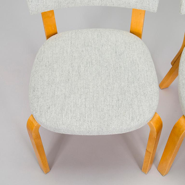 Alvar Aalto, stolar, 6 st, modell 63, O.Y. Huonekalu- ja Rakennustyötehdas A.B. 1900-talets mitt.