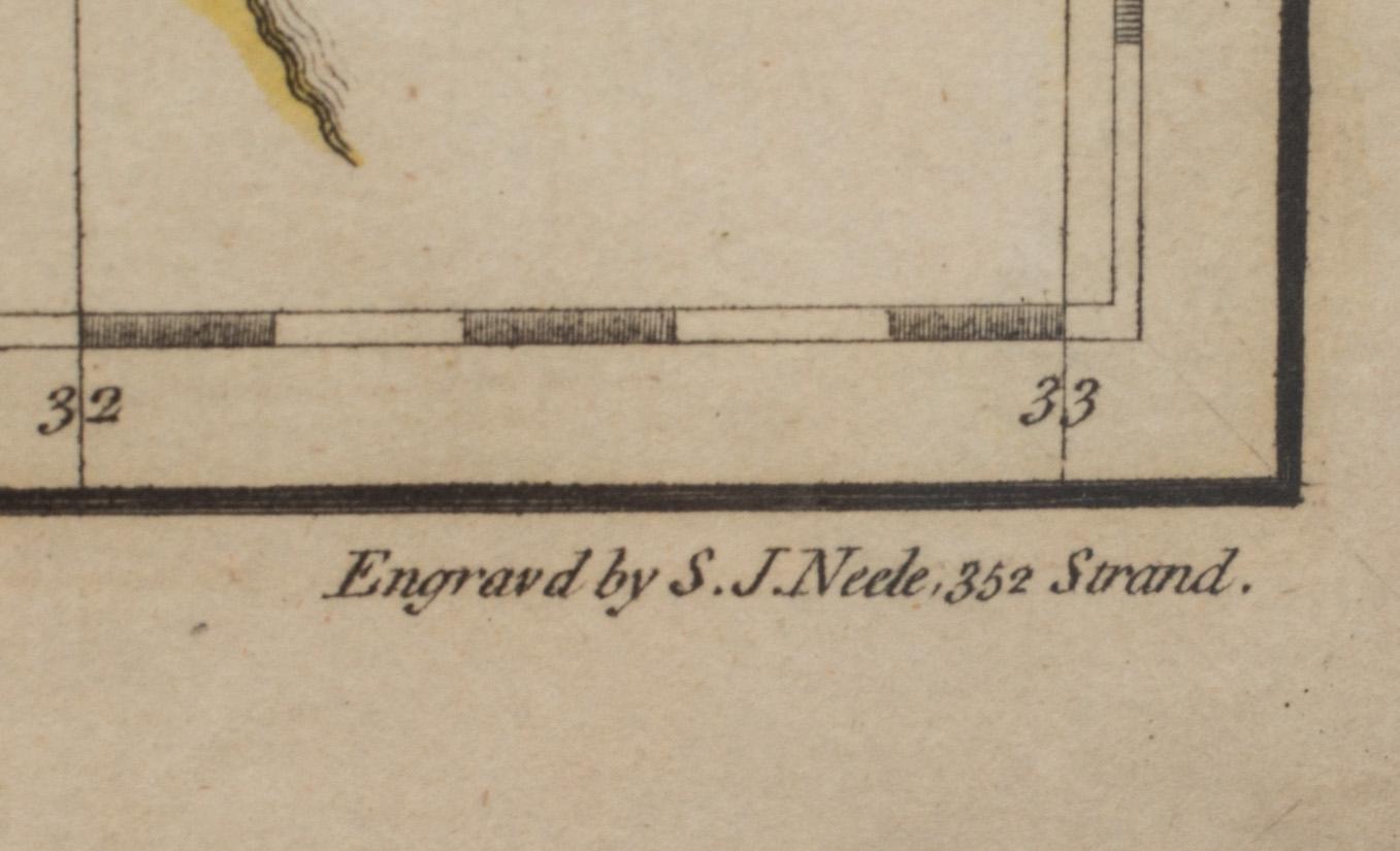 KARTOR, 2 st, handkolorerade 1700-tal.