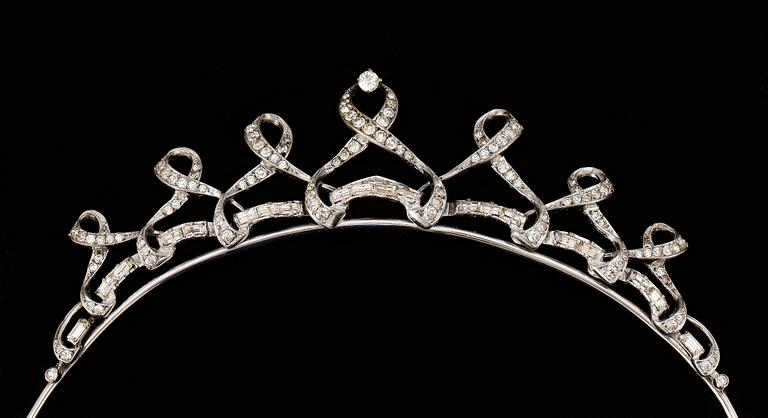 TIARA, silver och paste, 1900-talets mitt.