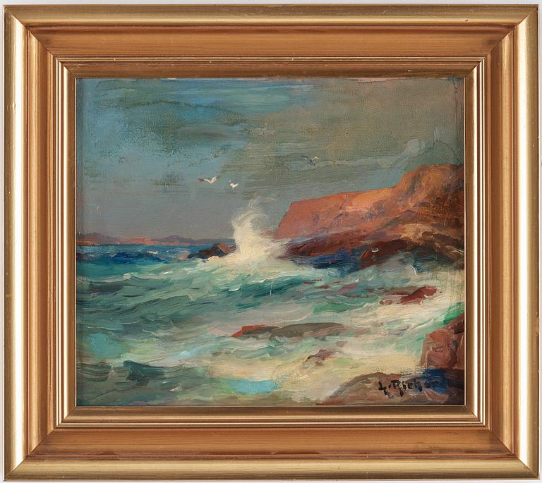 LUDVIG RICHARDE, oil on pnael. Signed.