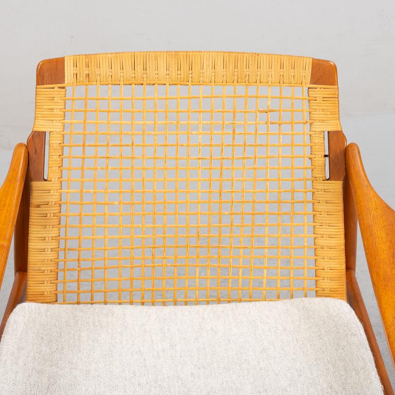 Hartmuth Lohmeyer, a pair of teak and rattan easy chairs, Gemla, Diö, 1950's/60's.