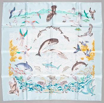 433. A silk scarf " La vie Precieuse de la Mediterranée" by Hermès.