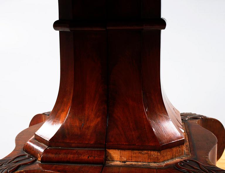 A late 19th century table with two extension leaves.