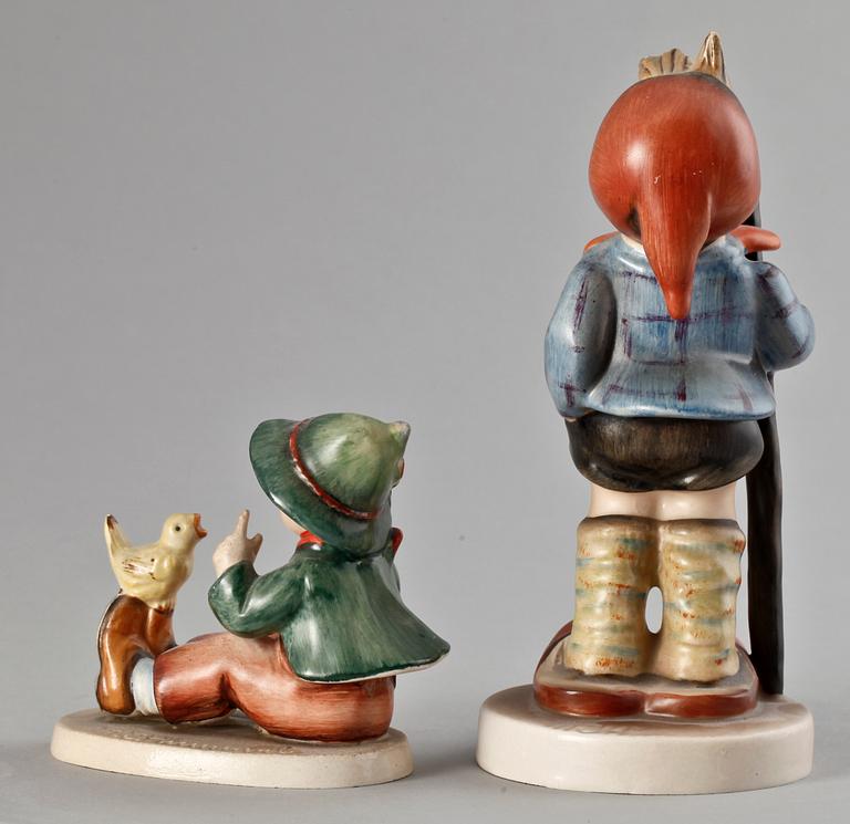 FIGURINER, 2 st, porslin, Hummel, Goebel, Tyskland, design 1930-tal.