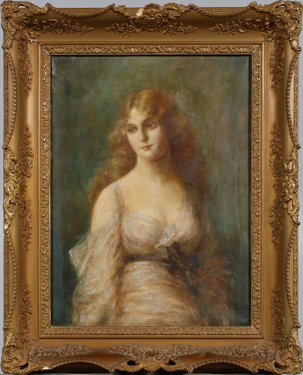 OKÄND KONSTNÄR, olja på duk, signerad E Karas, omkring sekelskiftet 1900.